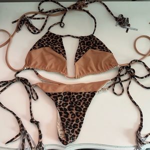 Acacia leopard print string bikini